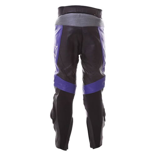 RST Propelle Black Blue Leather Motorcycle Jeans Rear                                                                                                                                                                                                          