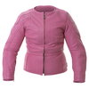 Frank Thomas FTL266 Zoe Ladies Pink Leather Motorcycle Jacket Front                                                                                                                                                                                            