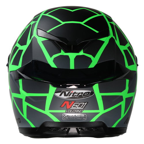 Nitro Nitro N601 DVS Volcano Helmet Satin Black Green