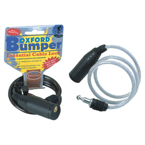 Oxford Products Bumper Cable Lock - 6mm x 600mm Clear
