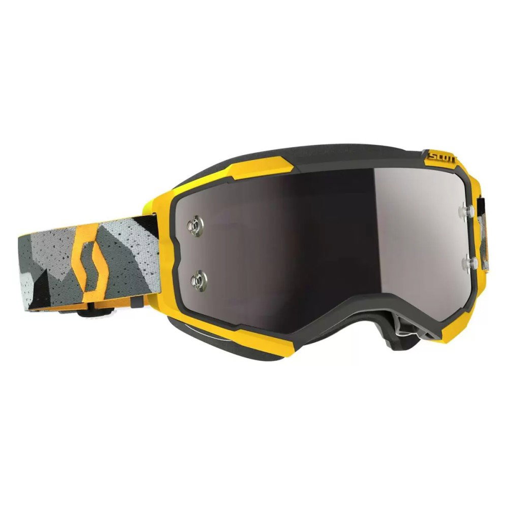 Fury Goggles Camo Grey Yellow Silver Chrome Works