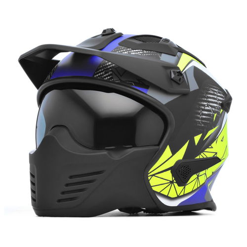 Spada Storm Helmet Matt Black Blue Flo
