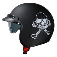 Open Face Helmet Skull & Crossbones