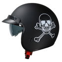 Open Face Helmet Skull & Crossbones