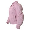 J&S Flame Ladies Pink Leather Motorcycle Jacket Side                                                                                                                                                                                                           