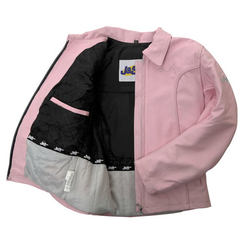 J&S Flame Ladies Pink Leather Motorcycle Jacket Inside                                                                                                                                                                                                         