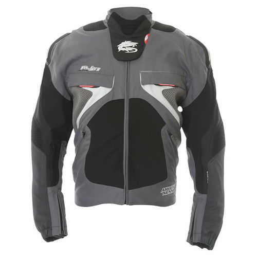 Arlen Ness NJ-5527 Mens Black Grey Textile Motorcycle Jacket Front                                                                                                                                                                                             