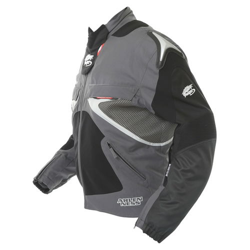 Arlen Ness NJ-5527 Mens Black Grey Textile Motorcycle Jacket Side                                                                                                                                                                                              