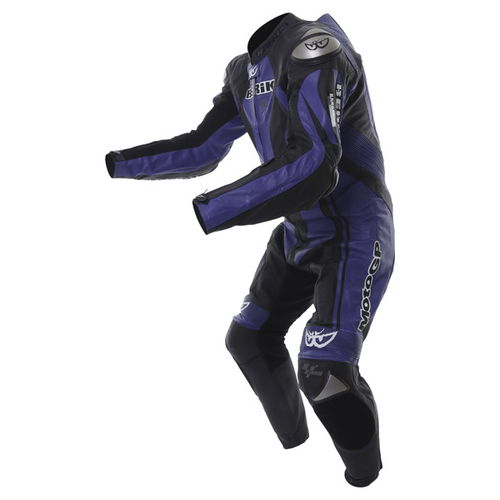 Berik Ls1-4242 Kang Titan Mens Black Blue Leather Motorcycle Suit Racing crouch                                                                                                                                                                                