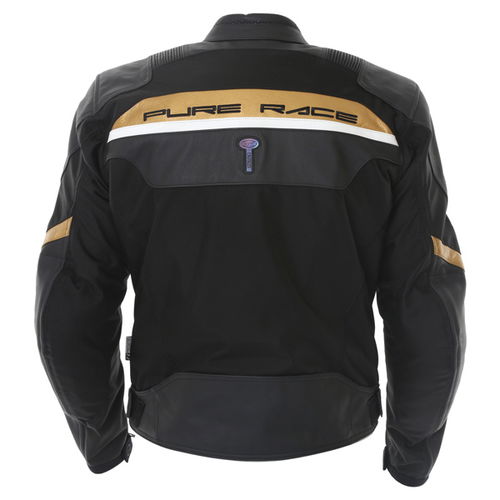 IXS Malibu Mens Black Gold White Textile Motorcycle Jacket Back                                                                                                                                                                                                