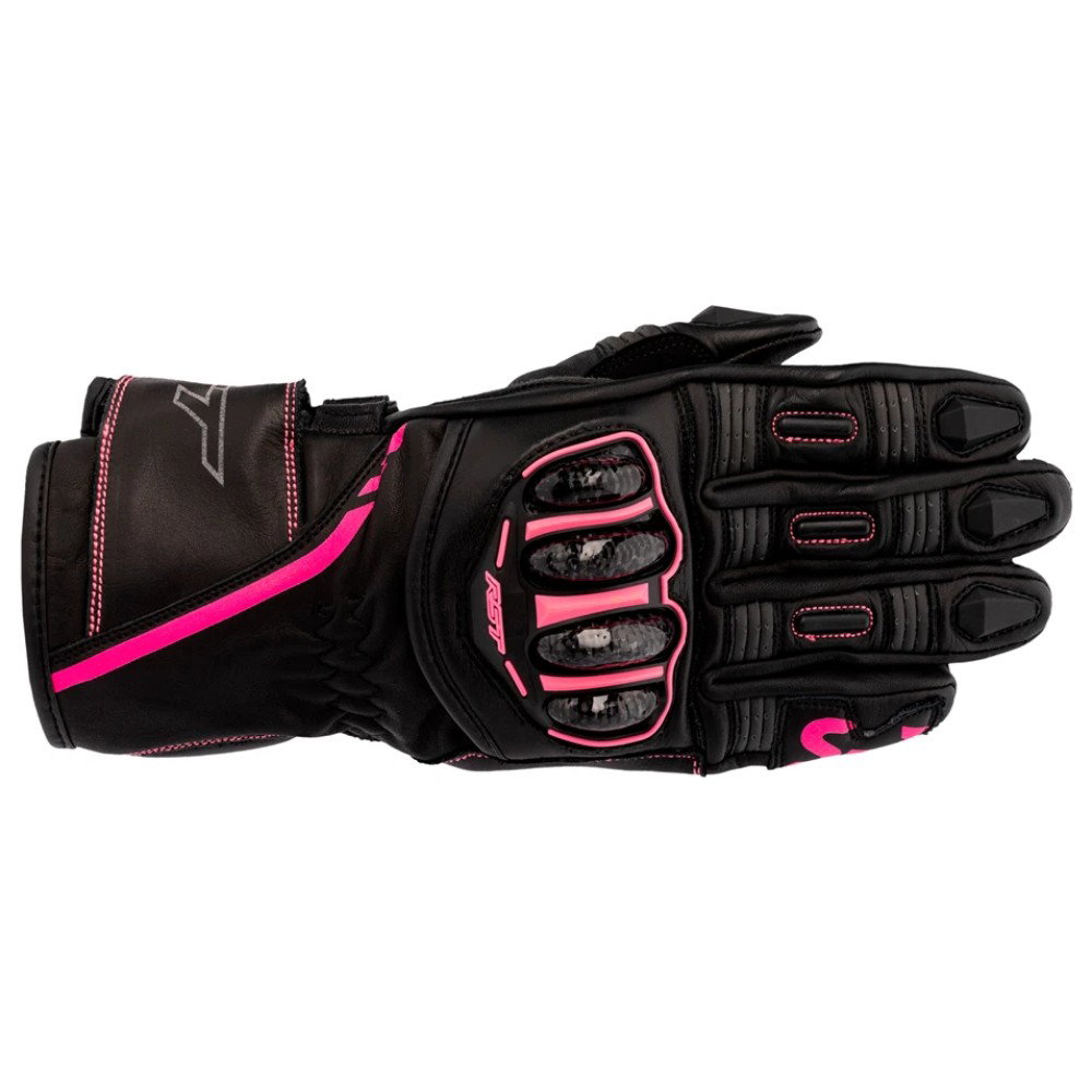 S1 Ladies Gloves Black Fluo Pink