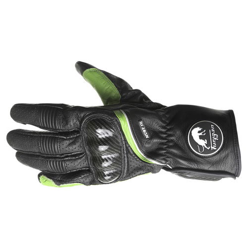 Furygan Must 3 Black Green Motorcycle Gloves Back                                                                                                                                                                                                              