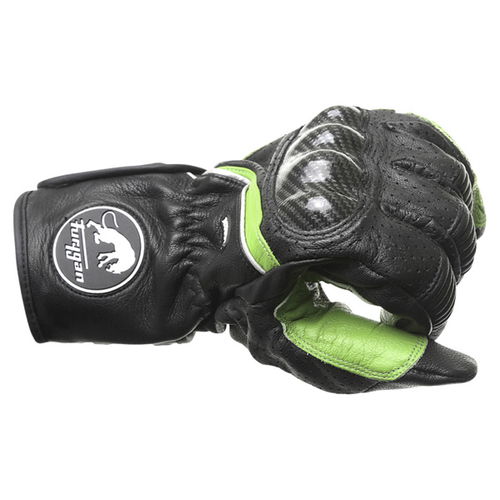 Furygan Must 3 Black Green Motorcycle Gloves Knuckle                                                                                                                                                                                                           