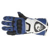 BKS Blue White Black Motorcycle Gloves Back                                                                                                                                                                                                                    