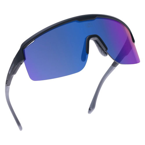 Oxford Products Oxford Products Pave Black Frame Sunglasses Blue Mirror Lens