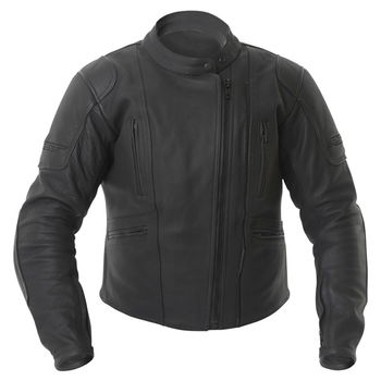 RST Touring 9992 Black Leather Motorcycle Jacket Front                                                                                                                                                                                                         