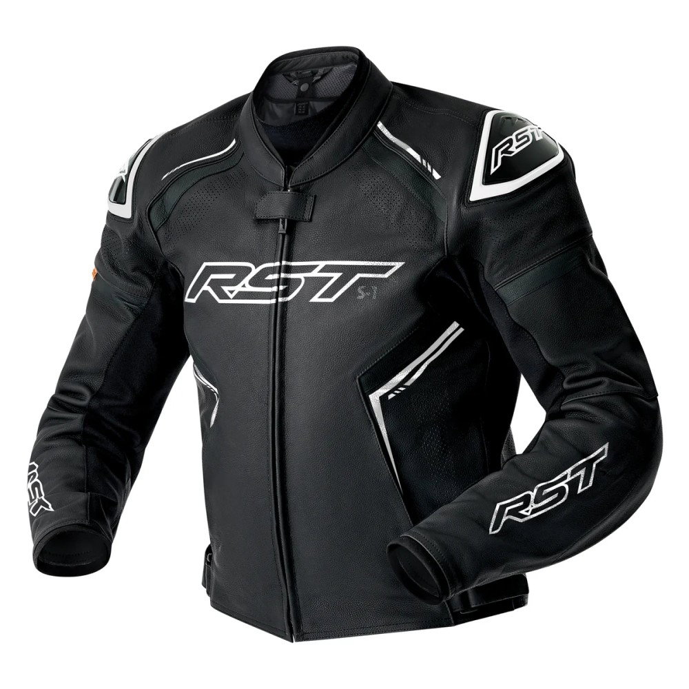 S1 D3O Leather Jacket Black Black White