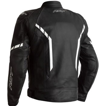 RST RST Axis CE Mens Leather Jacket Black Black White