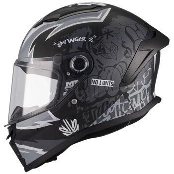 MT MT Stinger 2 Youth Tagger Helmet B2 Matt Black Grey