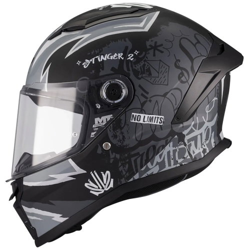 MT MT Stinger 2 Youth Tagger Helmet B2 Matt Black Grey