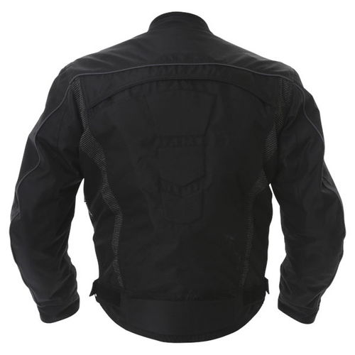 J&S Fs-210 Mens Black Textile Motorcycle Jacket Back                                                                                                                                                                                                           