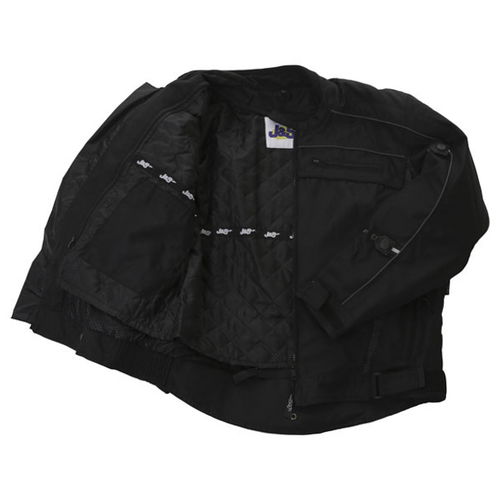 J&S Fs-210 Mens Black Textile Motorcycle Jacket Inside                                                                                                                                                                                                         
