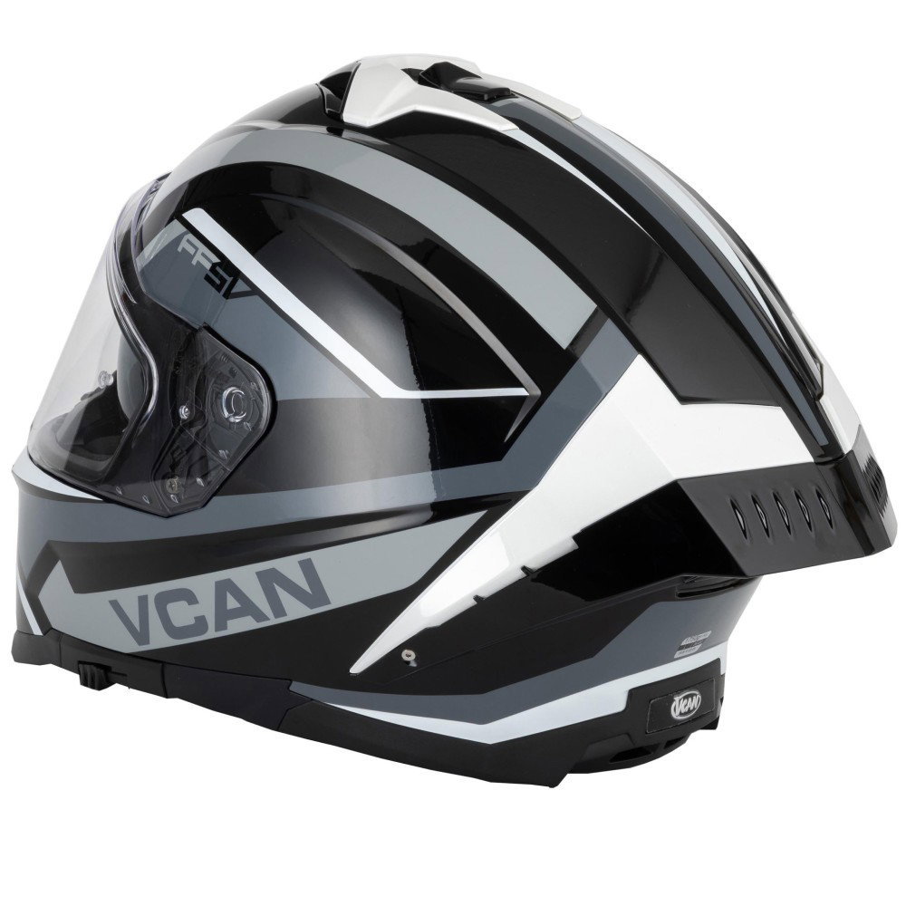 Vcan H162 Z-Force Helmet Black Grey White | J&S Accessories