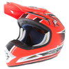 Xone Interceptor MX Matt Red Silver Helmet Front Left                                                                                                                                                                                                          