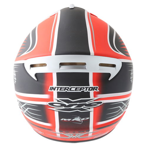 Xone Interceptor MX Matt Red Silver Helmet Right Side                                                                                                                                                                                                          