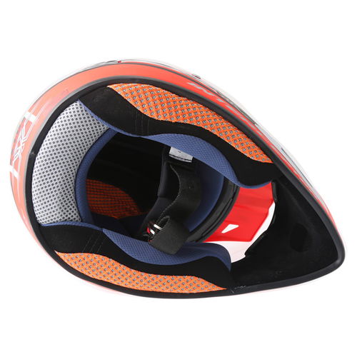 Xone Interceptor MX Matt Red Silver Helmet Inside                                                                                                                                                                                                              
