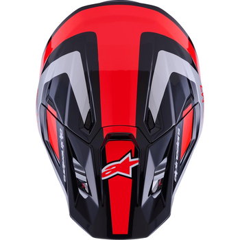 Alpinestars Alpinestars S-M7 Rise Helmet Black Silver Red Fluo Glossy