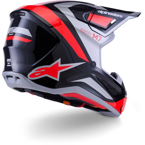 Alpinestars Alpinestars S-M7 Rise Helmet Black Silver Red Fluo Glossy