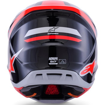 Alpinestars Alpinestars S-M7 Rise Helmet Black Silver Red Fluo Glossy