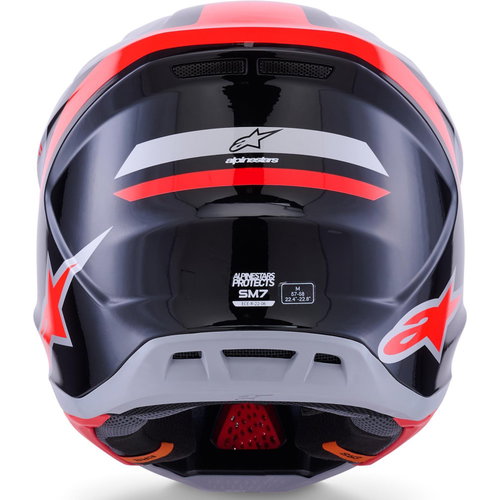 Alpinestars Alpinestars S-M7 Rise Helmet Black Silver Red Fluo Glossy