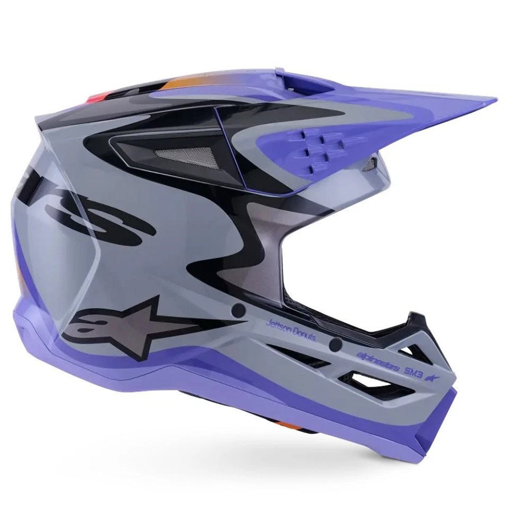S-M3 Jettson Helmet Grey Purple Black Glossy