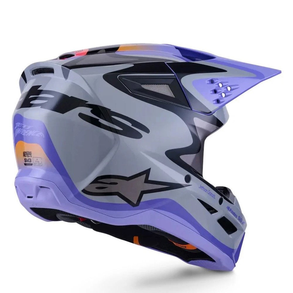 S-M3 Jettson Helmet Grey Purple Black Glossy