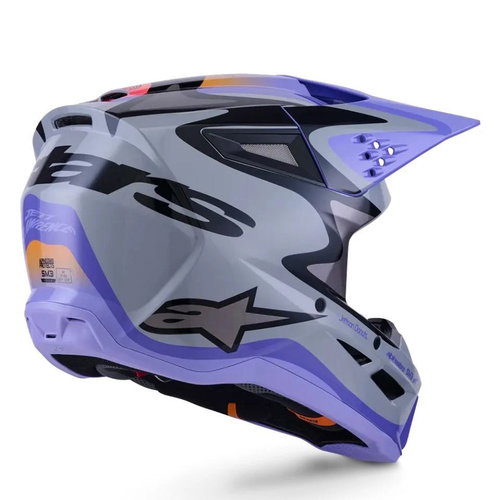 Alpinestars Alpinestars S-M3 Jettson Helmet Grey Purple Black Glossy