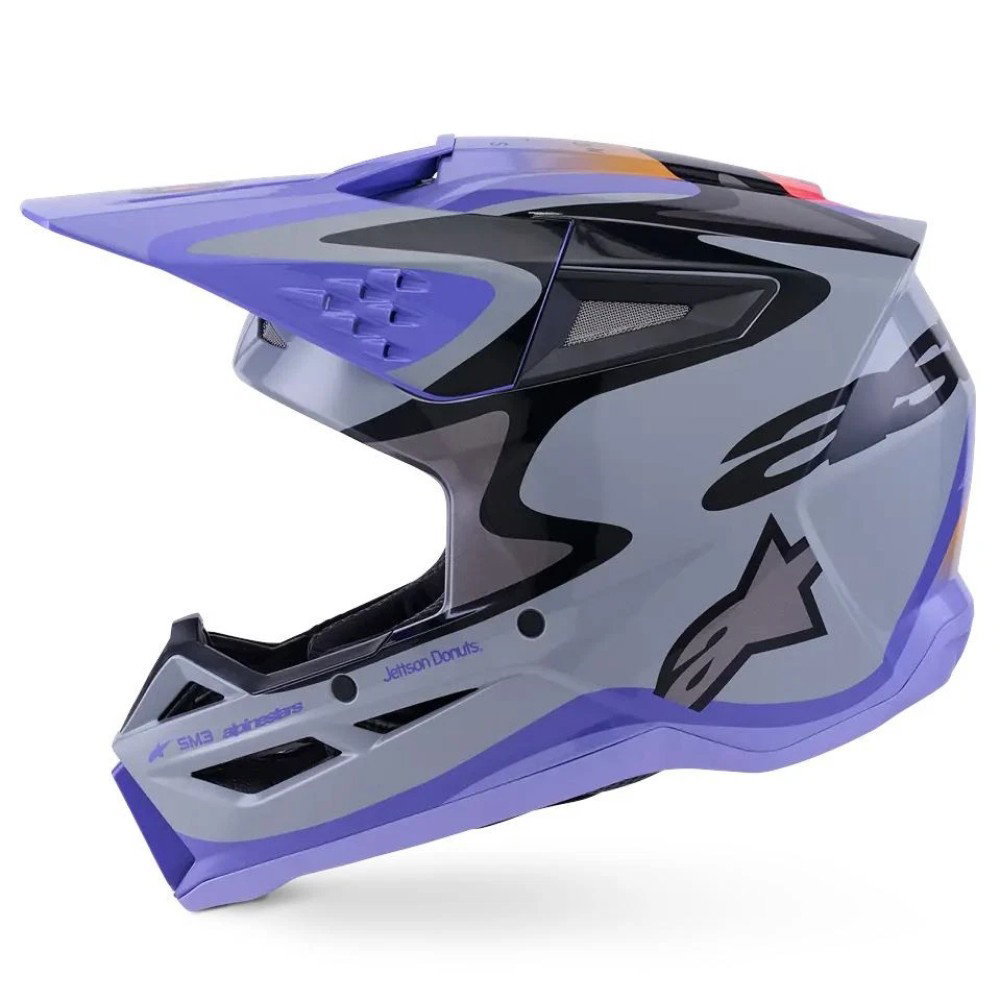 S-M3 Jettson Helmet Grey Purple Black Glossy