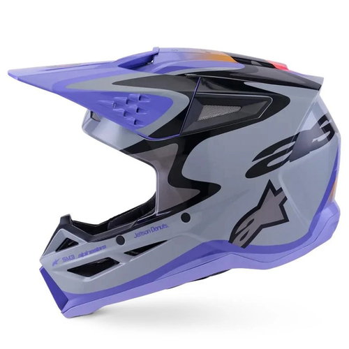 Alpinestars Alpinestars S-M3 Youth Jettson Helmet Grey Purple Black Glossy