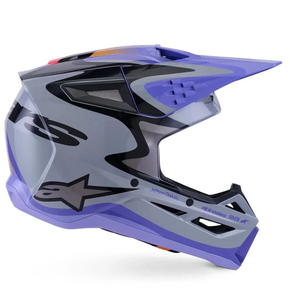 S-M3 Youth Jettson Helmet Grey Purple Black Glossy