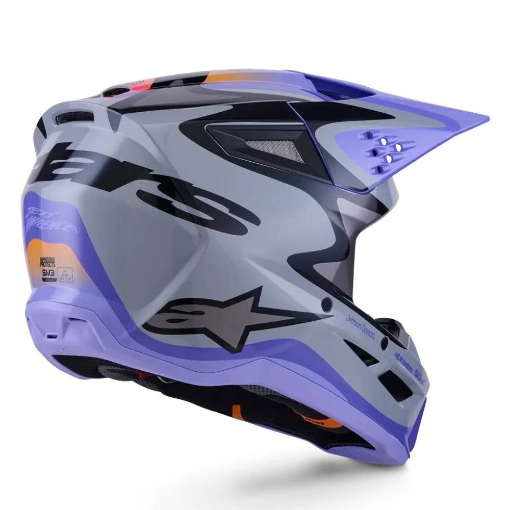 S-M3 Youth Jettson Helmet Grey Purple Black Glossy
