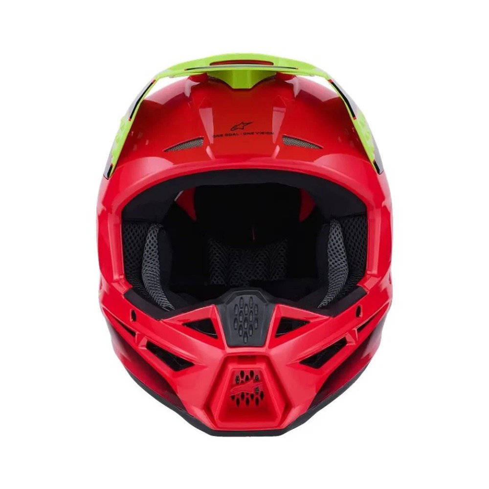 S-M3 Fray Helmet Red Yellow Fluo Black Glossy