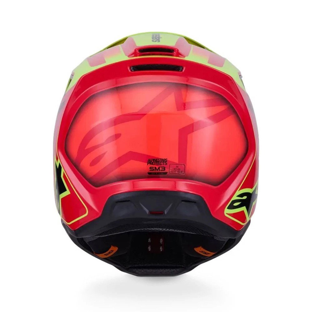 S-M3 Fray Helmet Red Yellow Fluo Black Glossy