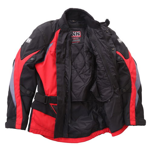 IXS Enigma Black Red Silver Textile Motorcycle Jacket Inside                                                                                                                                                                                                   