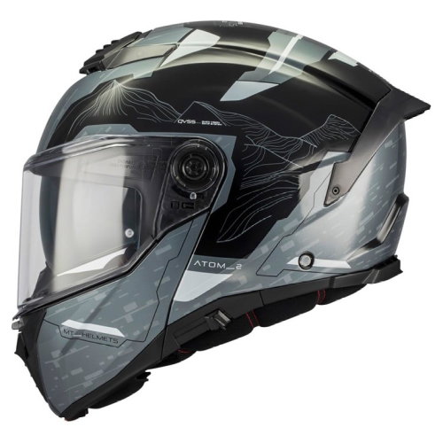 MT MT Atom 2 SV Highlands Helmet C2 Gloss Black Grey White