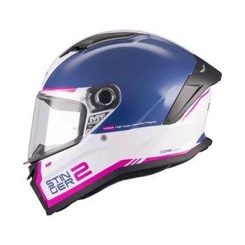 MT MT Stinger 2 Core Helmet A8 Gloss Navy White Pink