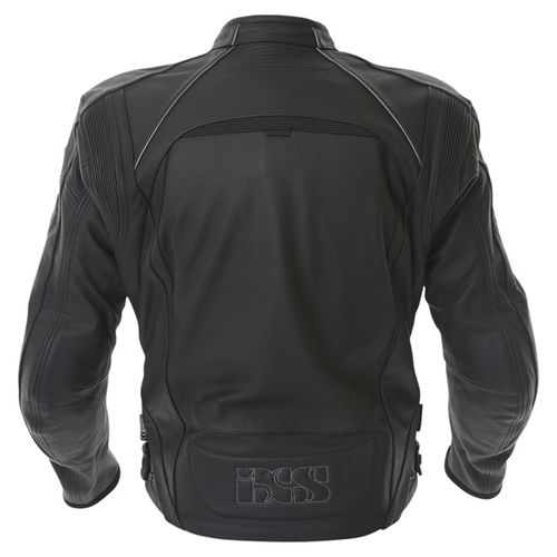 IXS Atlas Black Leather Motorcycle Jacket Back                                                                                                                                                                                                                 