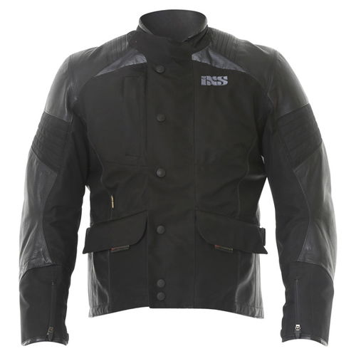 IXS Emerit Mens Black Textile Motorcycle Jacket Front                                                                                                                                                                                                          