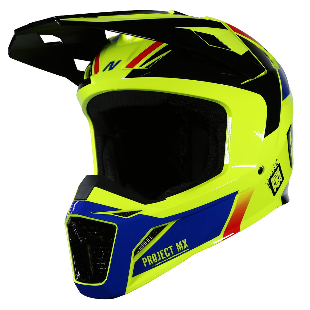 MX735 Podium 2 Helmet Black Yellow Blue Red