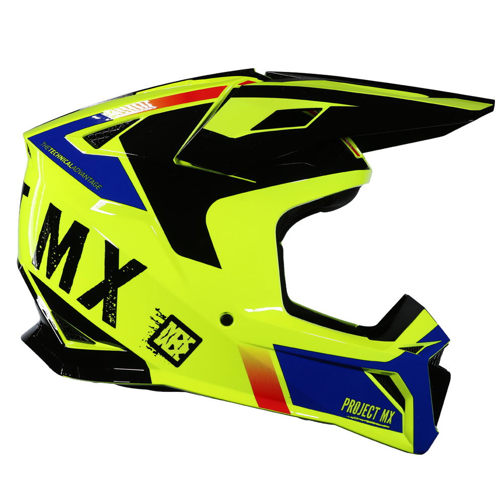 MX735 Podium 2 Helmet Black Yellow Blue Red